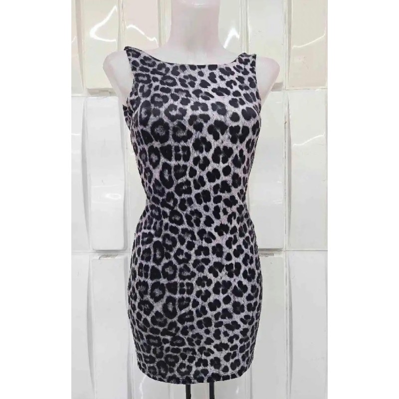 1008 NEGRO VESTIDO ESPALDA ANIMAL PRINT