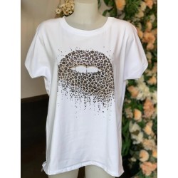 1048 BLANCO CAMISETA LABIOS