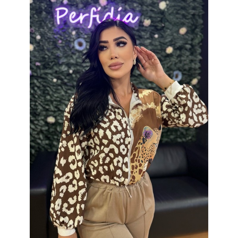 1738 MARRON CHAQUETA SATEN
