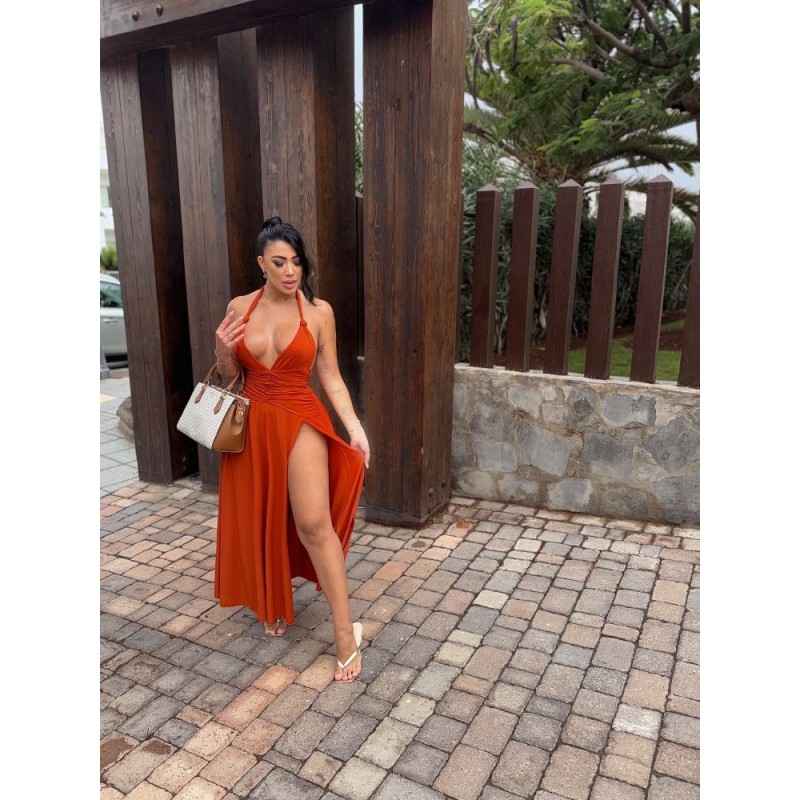 1902 NARANJA VESTIDO PAULA