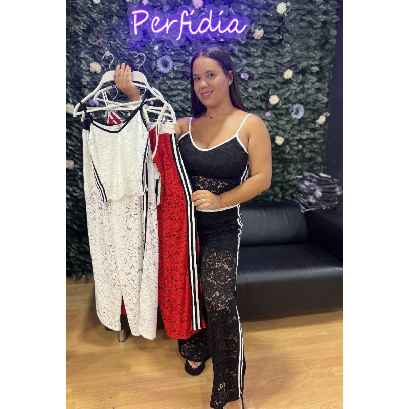 1915 ROJO CONJUNTO ENCAJE DAIDA