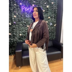 1958 MARRON CHAQUETA FLECOS CORTA