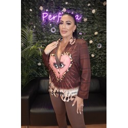 2030 MARRON BLAZER TENDENCIA