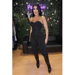 2078 NEGRO PANTALON CARGO BRILLO