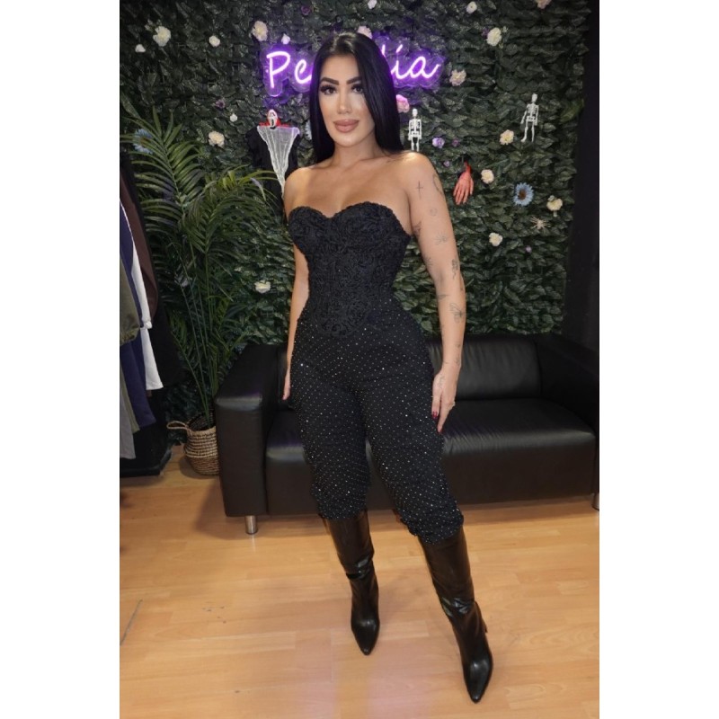 2078 NEGRO PANTALON CARGO BRILLO