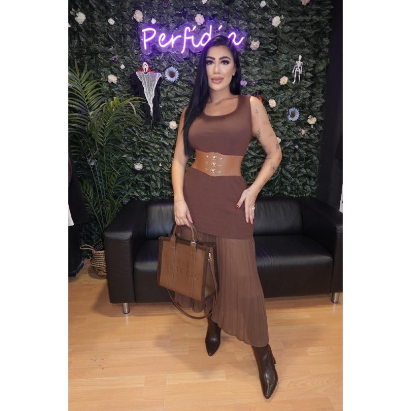 2095 MARRON VESTIDO PUNTO