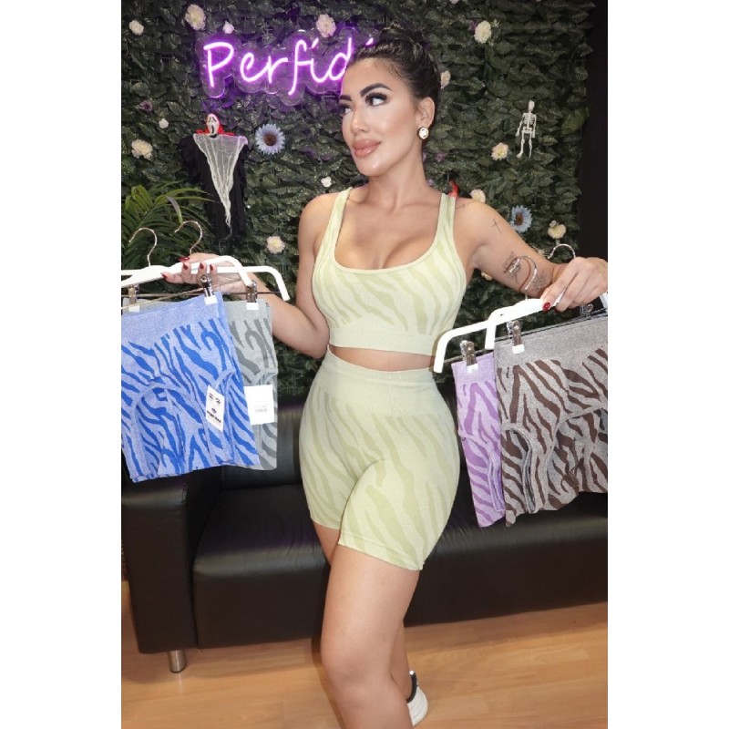 2146 MARRON CONJUNTO CORTO DEPORTIVO