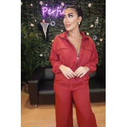 2153 ROJO CONJUNTO BOLSILLO