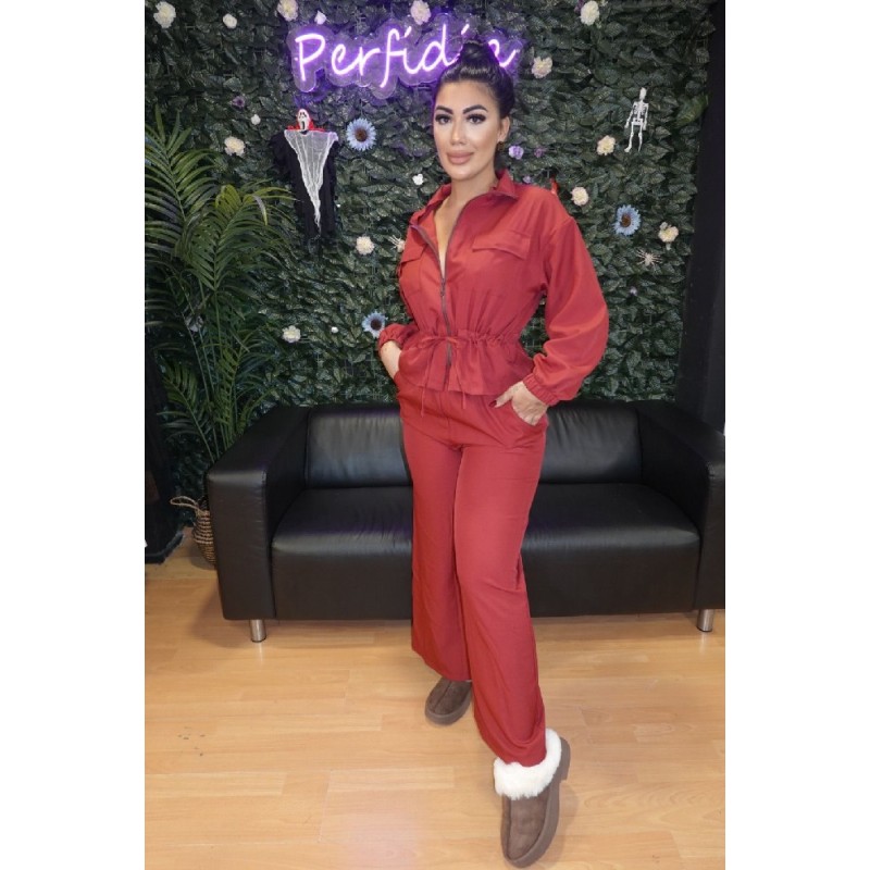 2154 ROJO CONJUNTO BOLSILLO