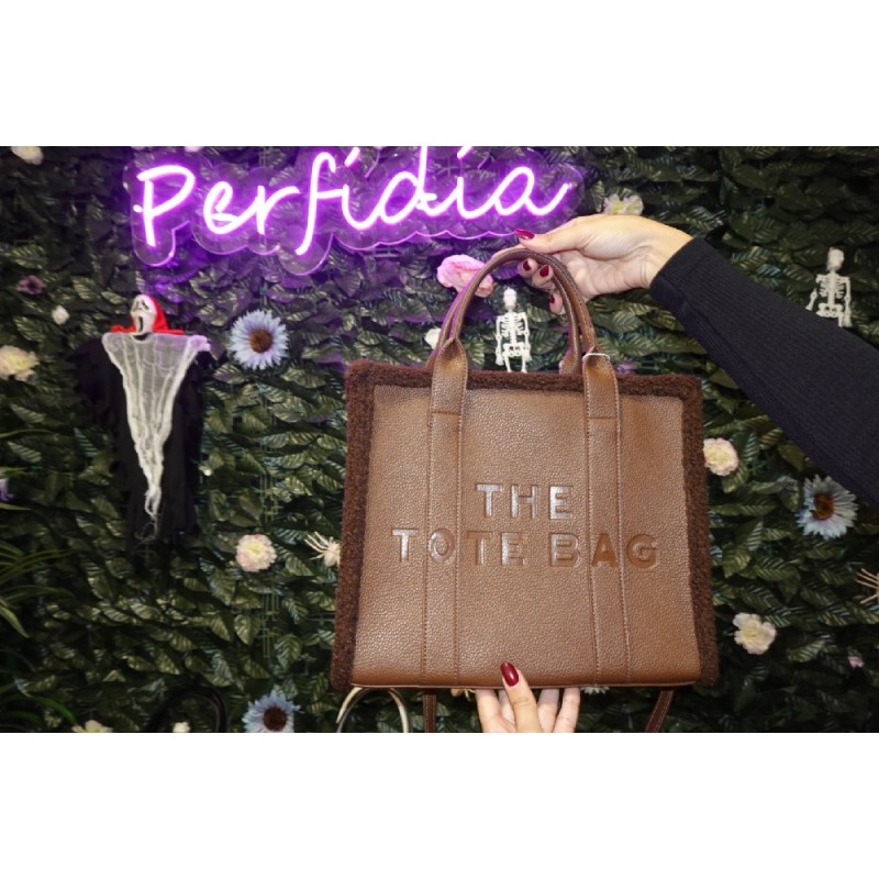 2314 MARRON BOLSO TOTE PELUCHE