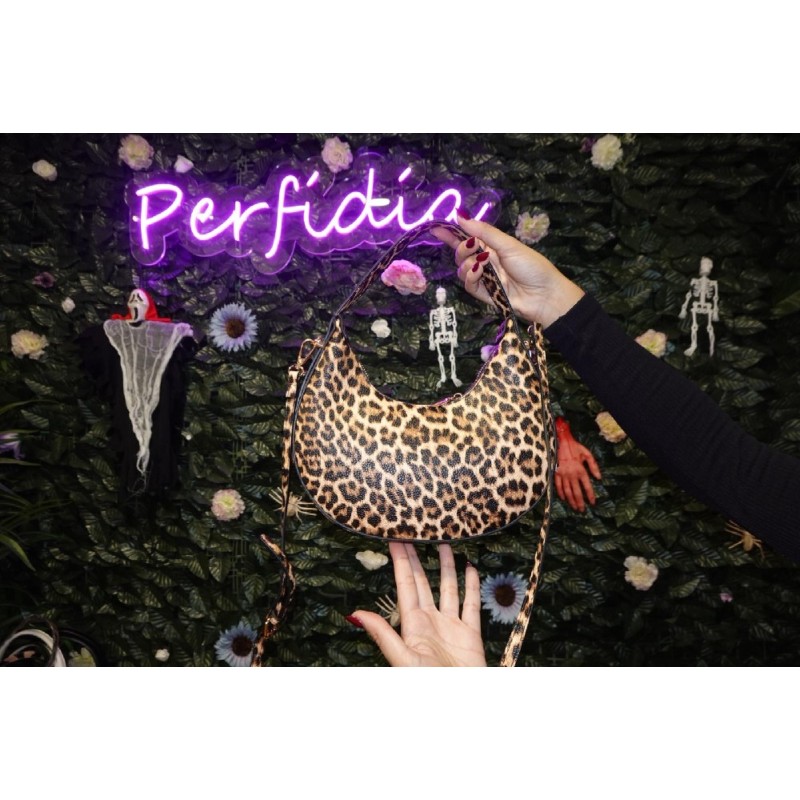 2318 MARRON BOLSO ANIMAL PRINT CORTO