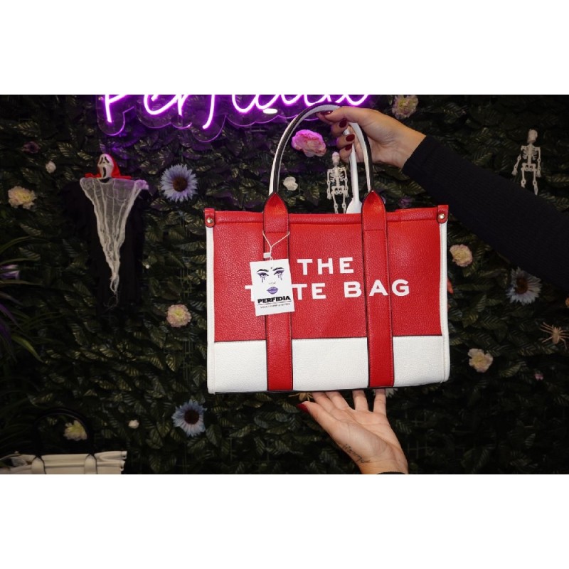 2323 ROJO BOLSO TOTE BICOLOR