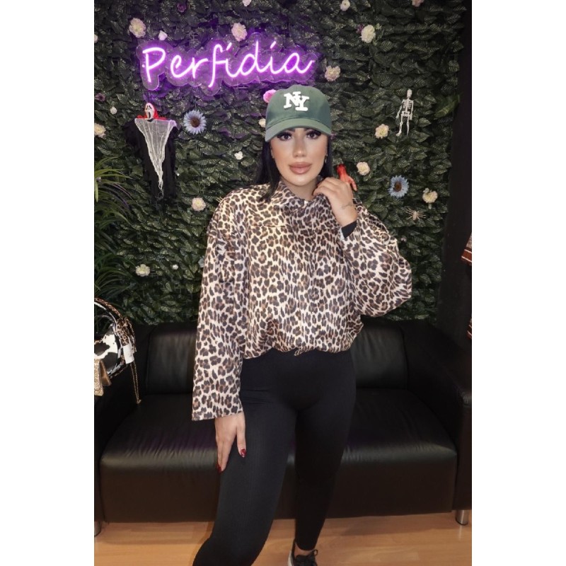 2343 MARRON BOMBER LEOPARDO