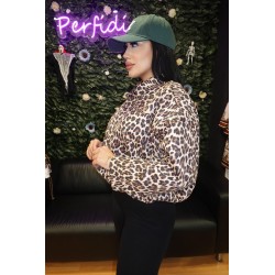 2344 MARRON BOMBER LEOPARDO