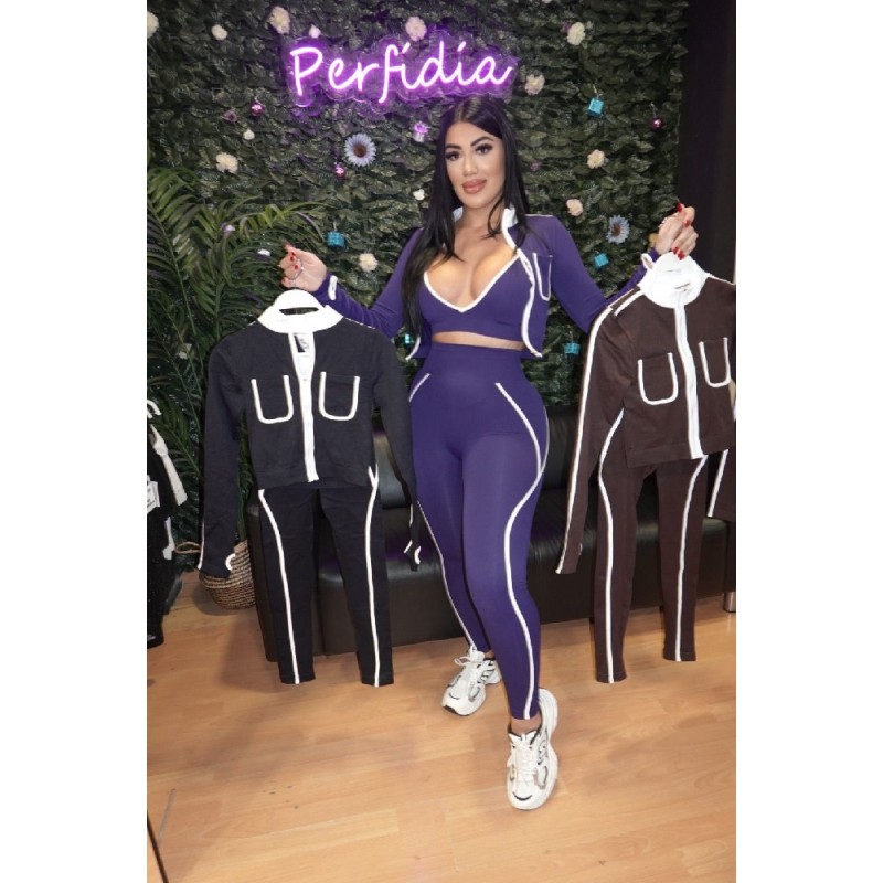 2411 AZUL CONJUNTO DEPORTE 3 PIEZAS